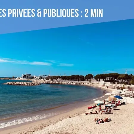 Design & Luxe En Bord De Mer A Golfe Juan - 2 - Wifi - Climatisation - Terrasse - 5 Min De Cannes Vallauris